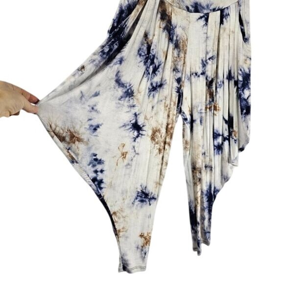 Kooniez Limited Edition Harem Pants Sz L Kaleidoscope Navy Yoga Lounge Pull On - Picture 3 of 10